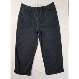 High Sierra Pants Women Size 12 Black‎ Cropped Cotton Twill Chino Excellent